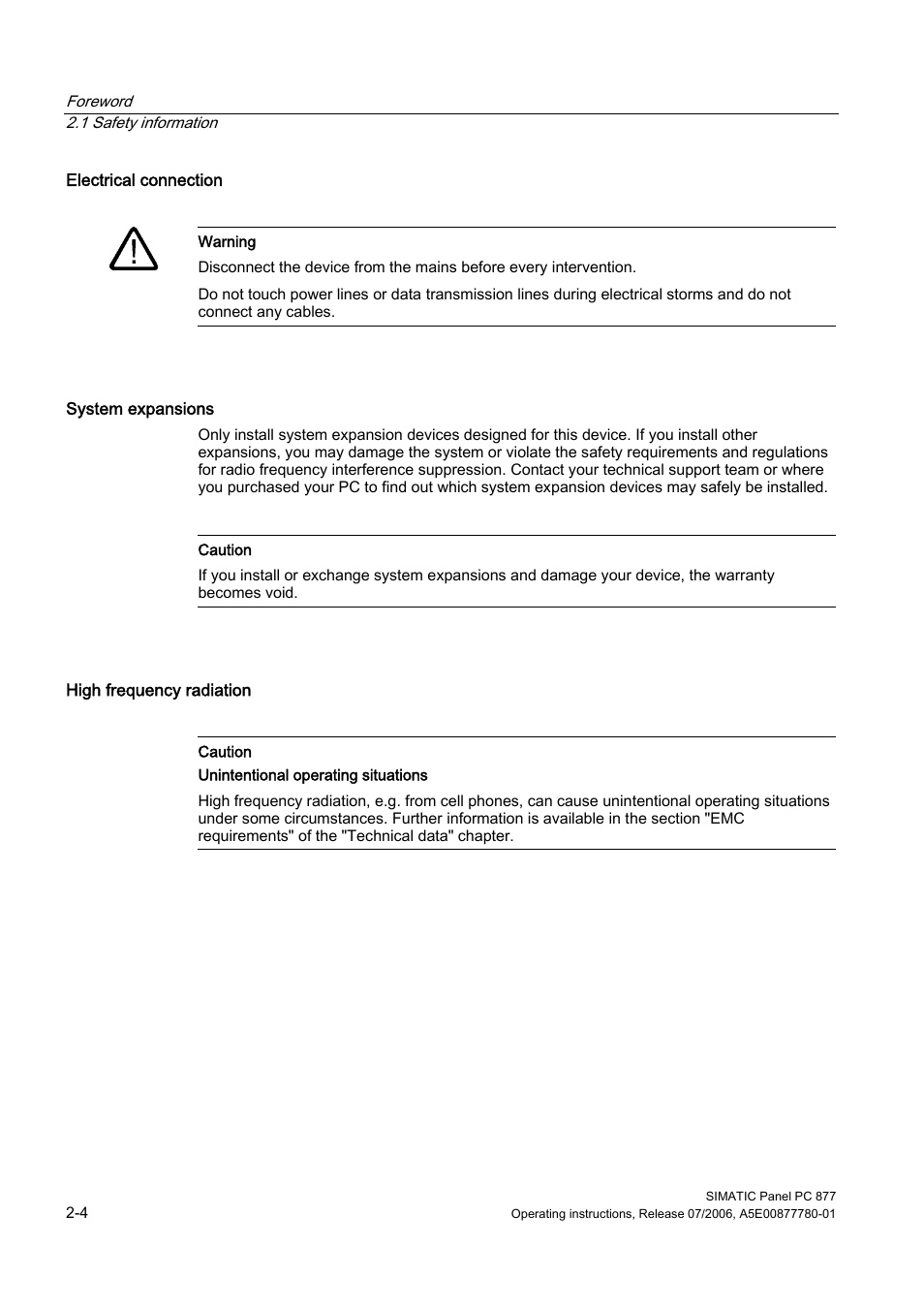 Siemens SIMATIC PANEL PC 877 User Manual | Page 14 / 288