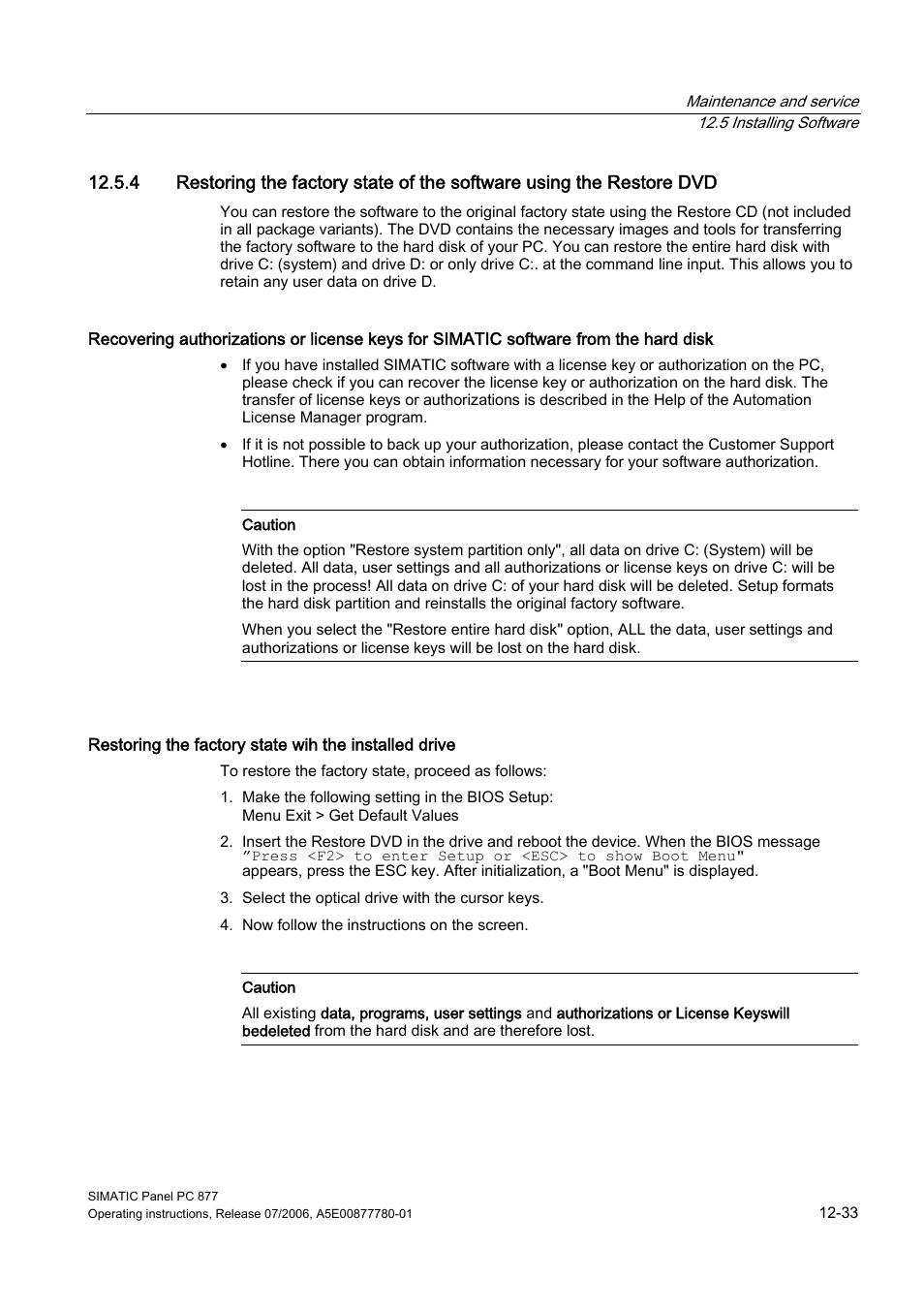 Siemens SIMATIC PANEL PC 877 User Manual | Page 147 / 288