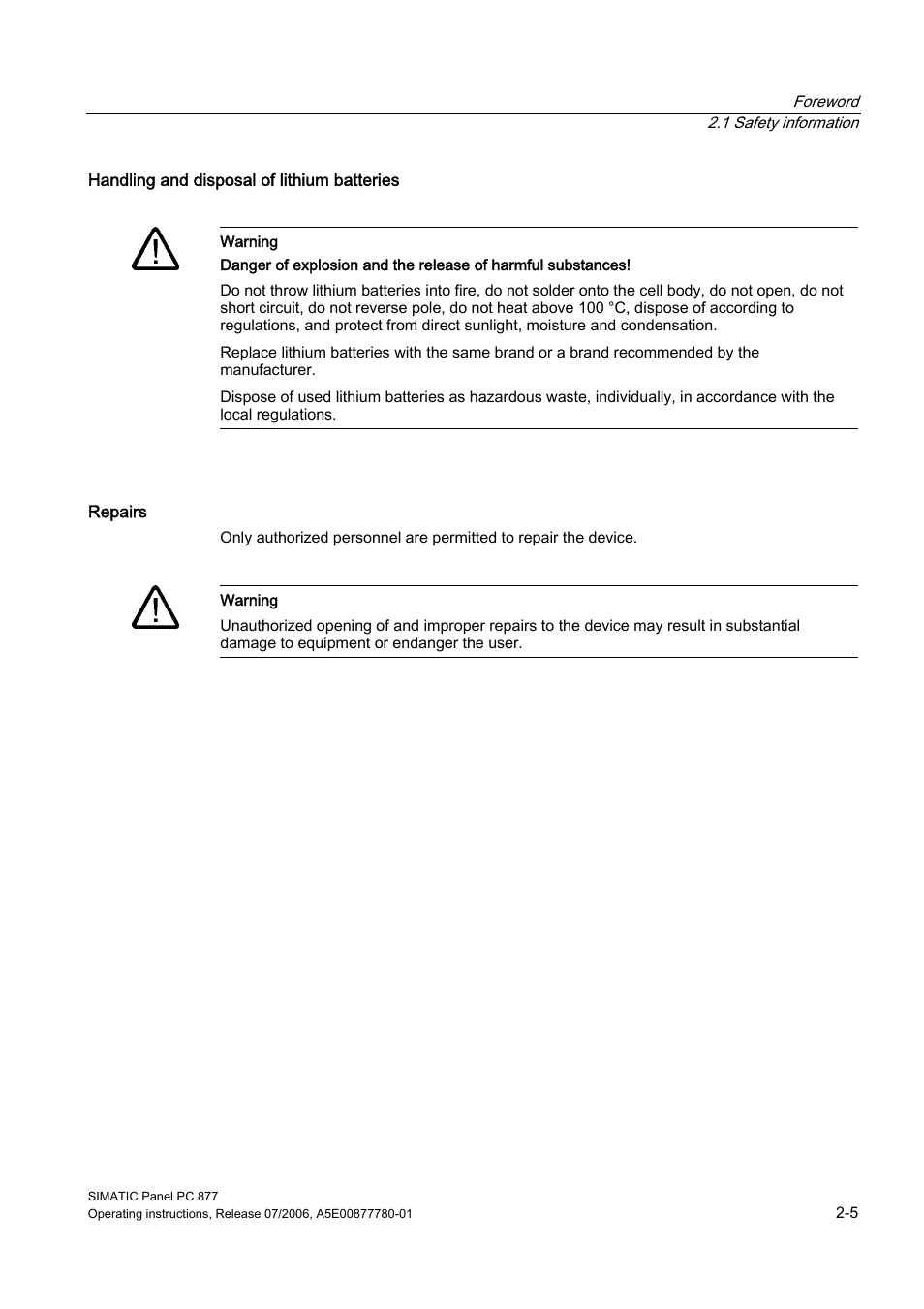 Siemens SIMATIC PANEL PC 877 User Manual | Page 15 / 288