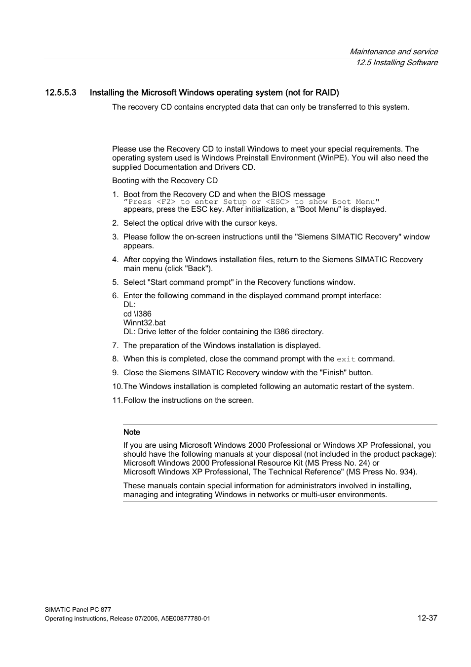 Siemens SIMATIC PANEL PC 877 User Manual | Page 151 / 288