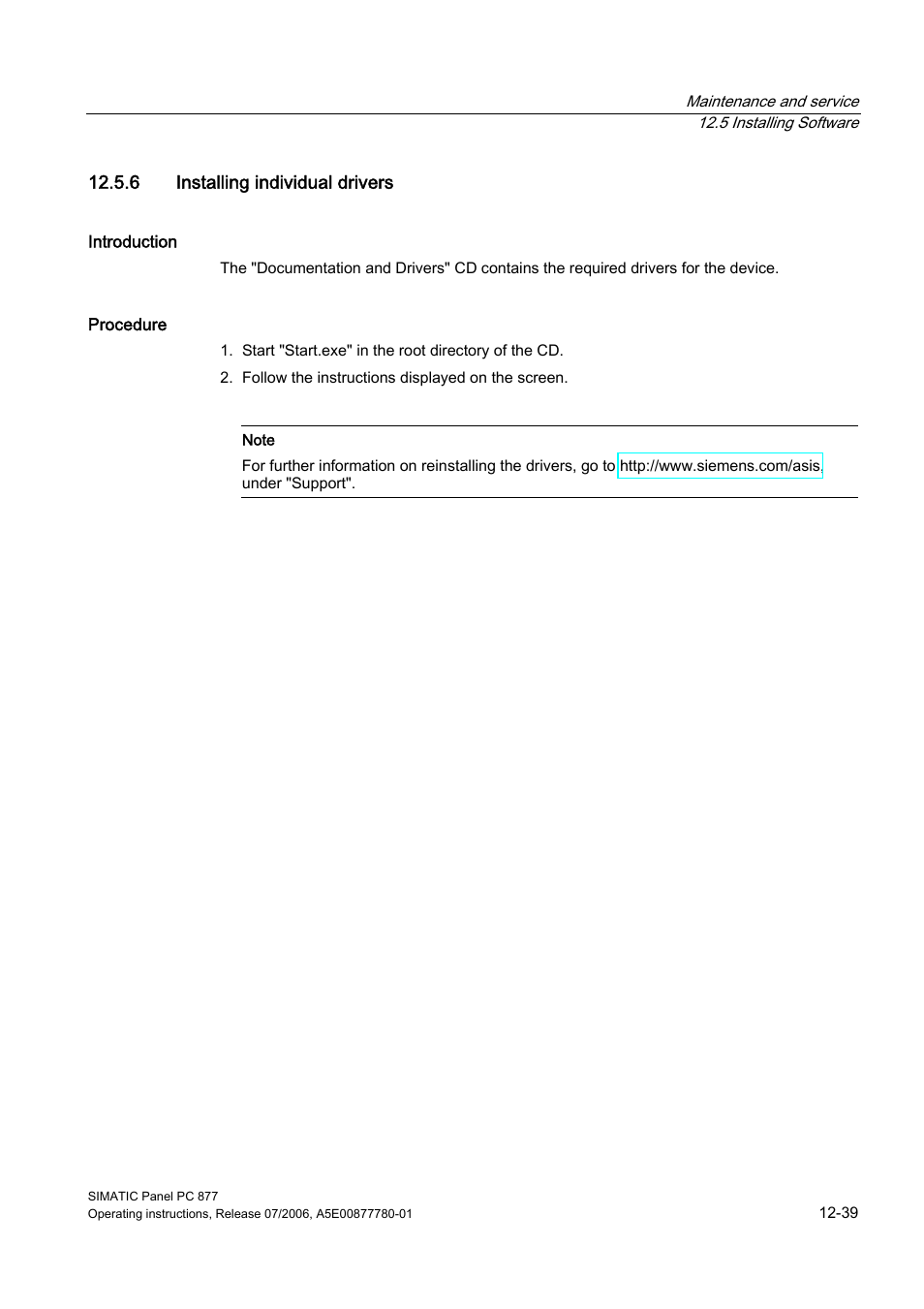 6 installing individual drivers | Siemens SIMATIC PANEL PC 877 User Manual | Page 153 / 288