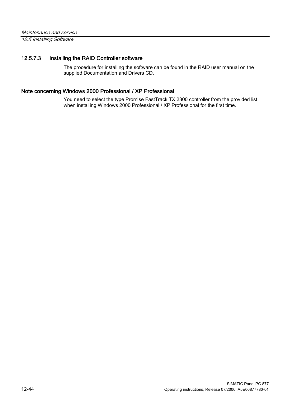 3 installing the raid controller software | Siemens SIMATIC PANEL PC 877 User Manual | Page 158 / 288