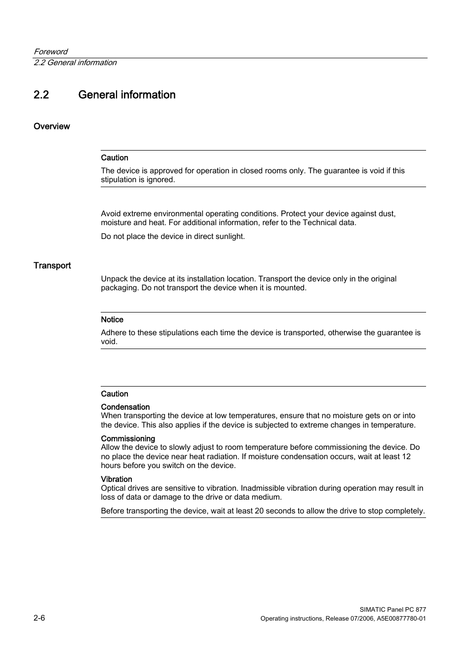 2 general information, General information | Siemens SIMATIC PANEL PC 877 User Manual | Page 16 / 288