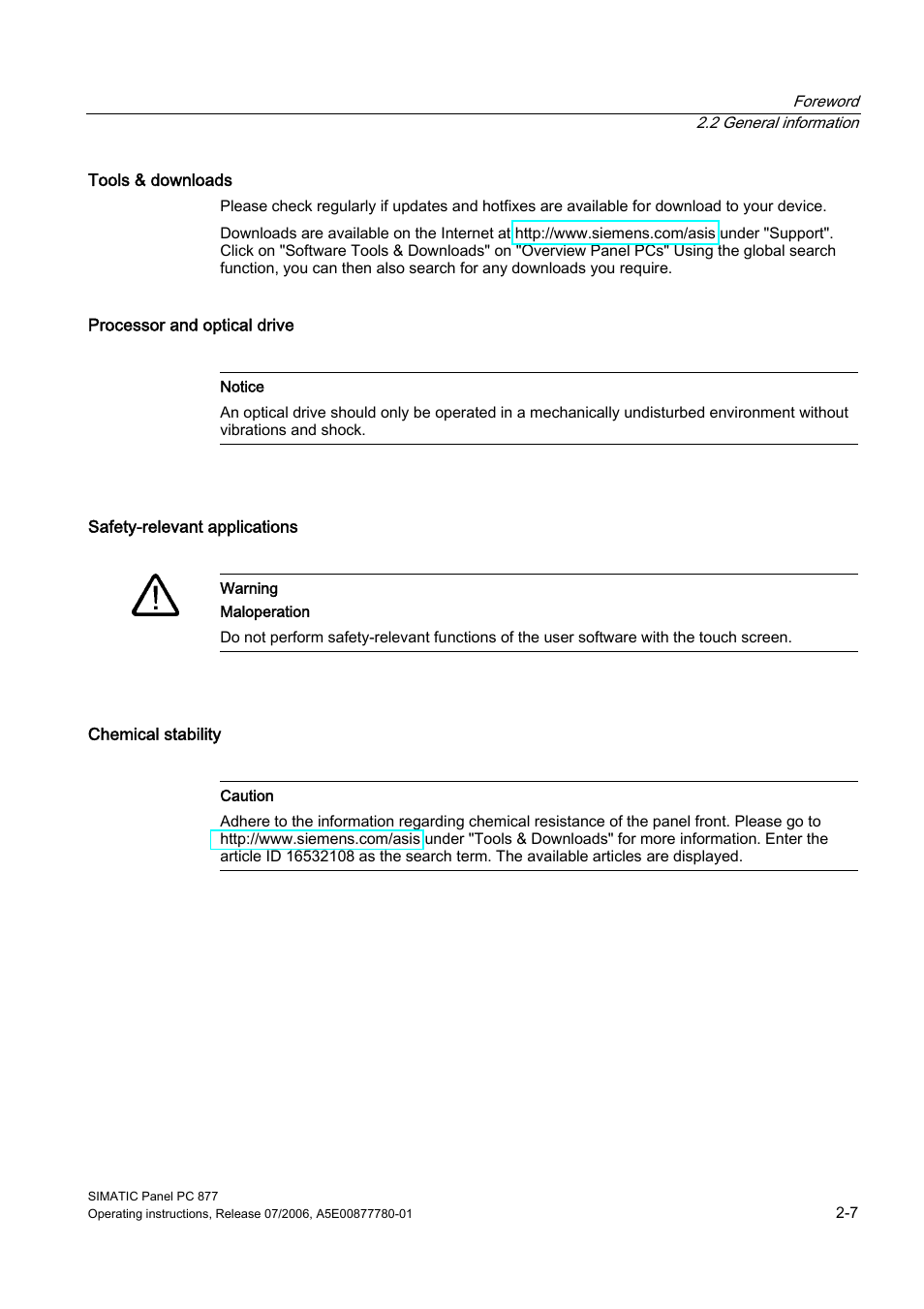 Siemens SIMATIC PANEL PC 877 User Manual | Page 17 / 288