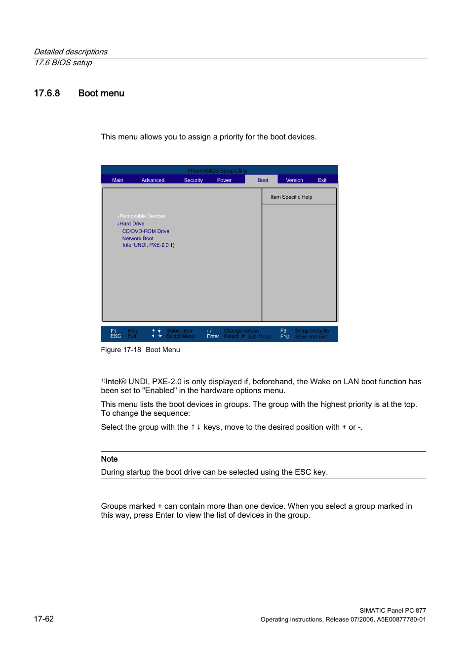 8 boot menu | Siemens SIMATIC PANEL PC 877 User Manual | Page 254 / 288