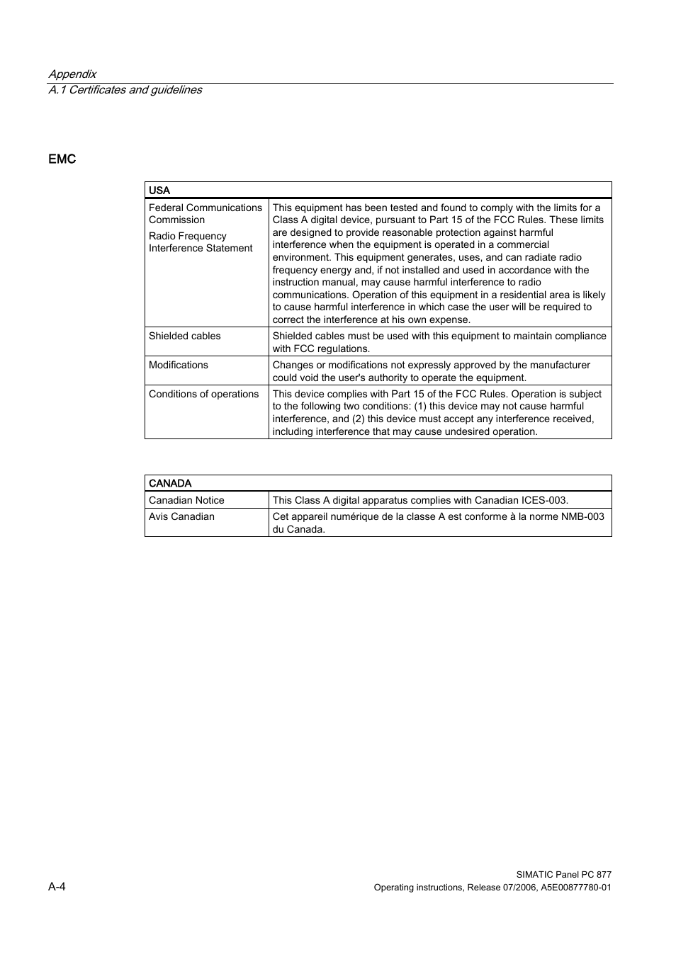 Siemens SIMATIC PANEL PC 877 User Manual | Page 264 / 288