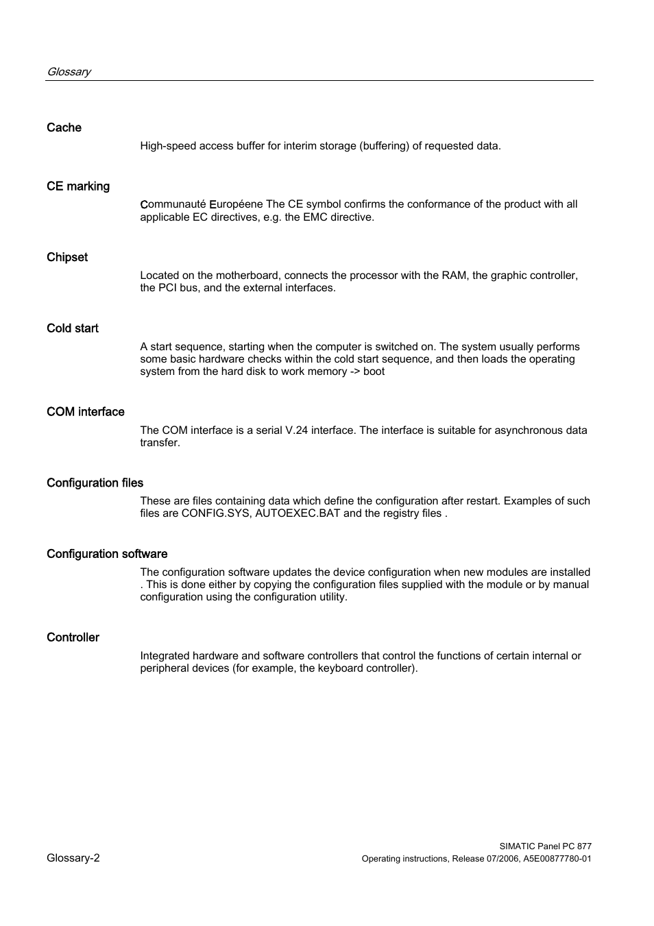 Siemens SIMATIC PANEL PC 877 User Manual | Page 272 / 288