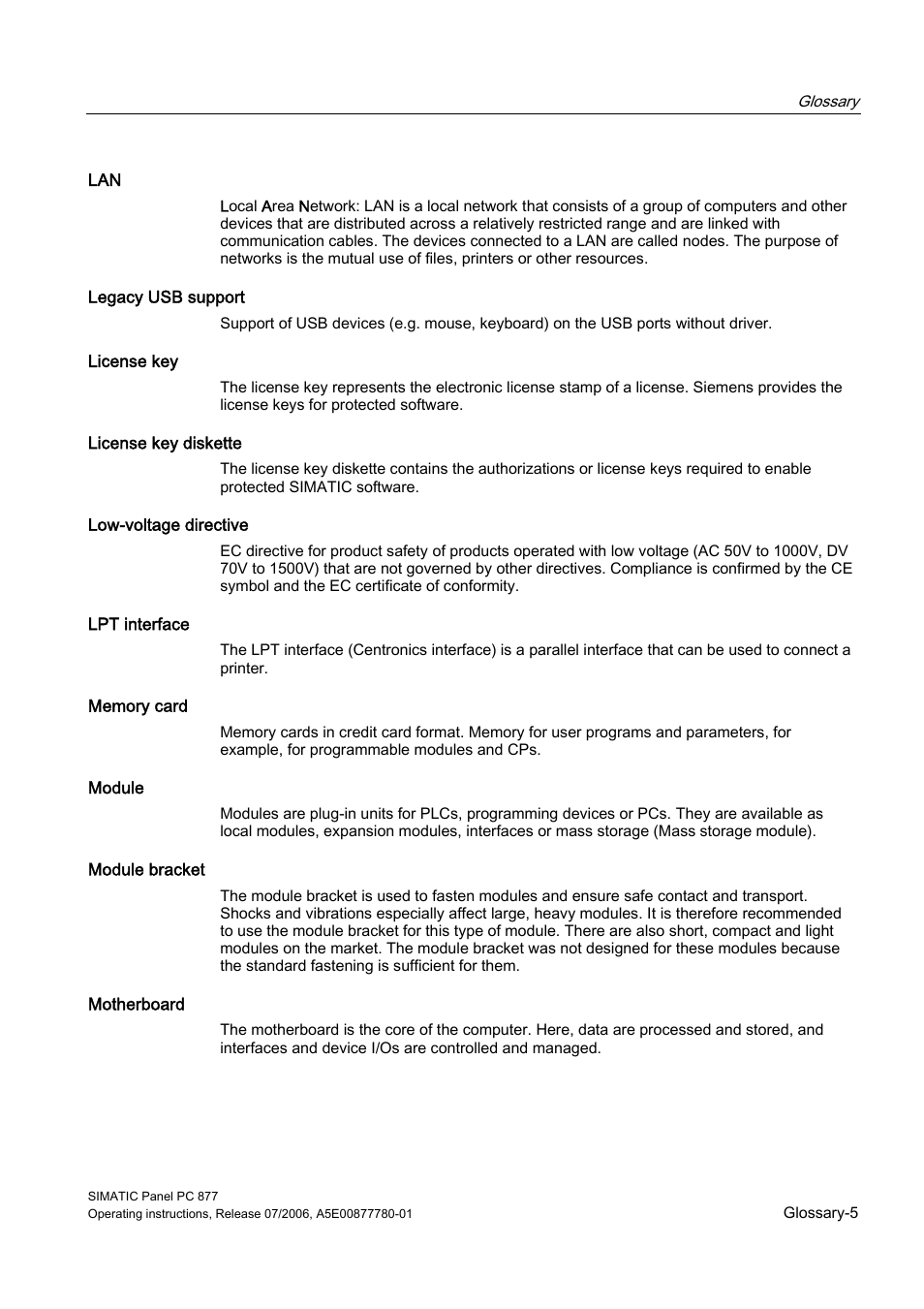 Siemens SIMATIC PANEL PC 877 User Manual | Page 275 / 288