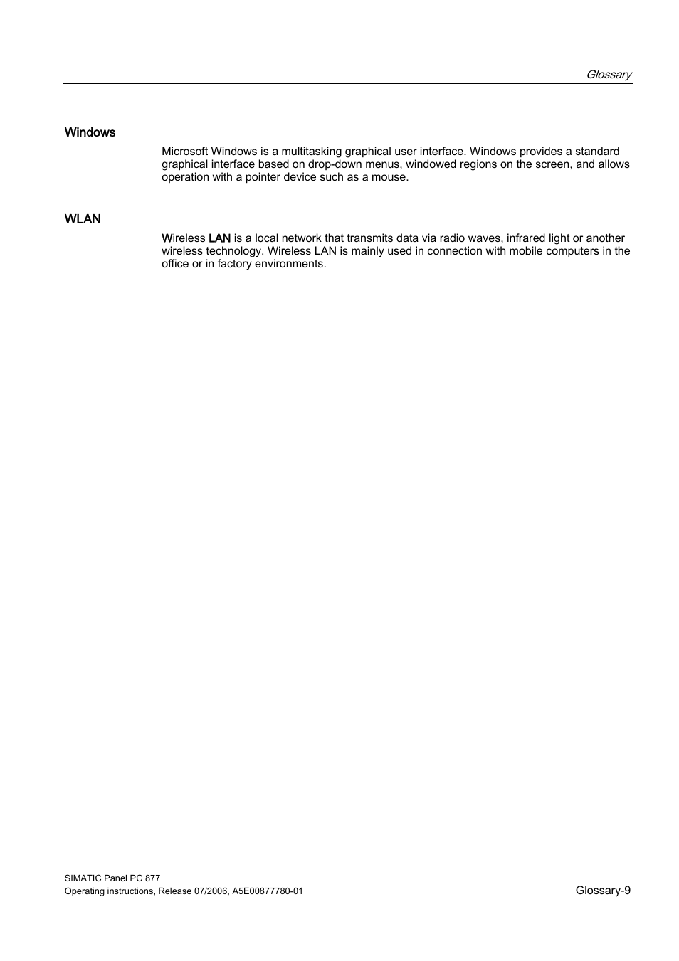 Siemens SIMATIC PANEL PC 877 User Manual | Page 279 / 288