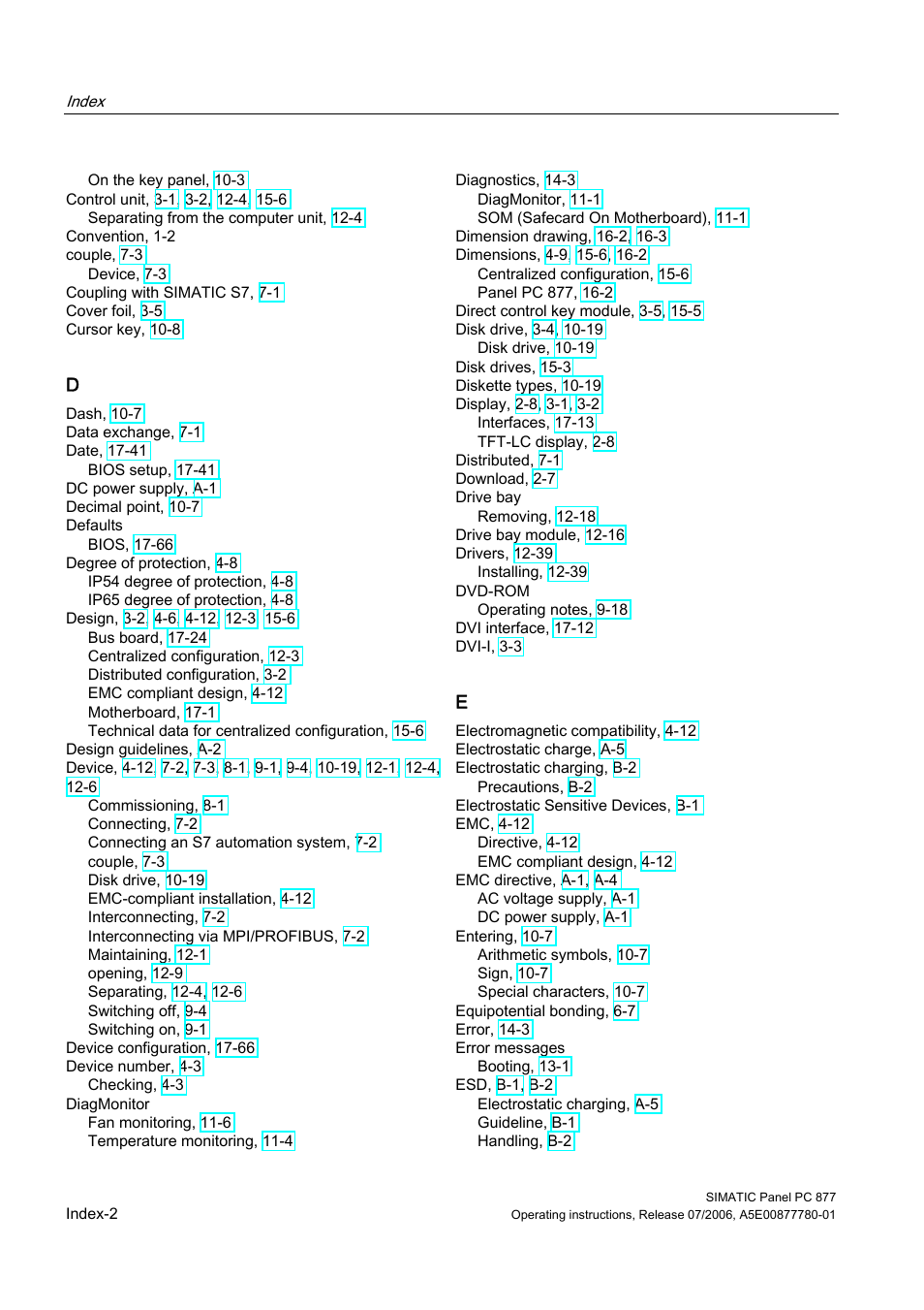 Siemens SIMATIC PANEL PC 877 User Manual | Page 282 / 288