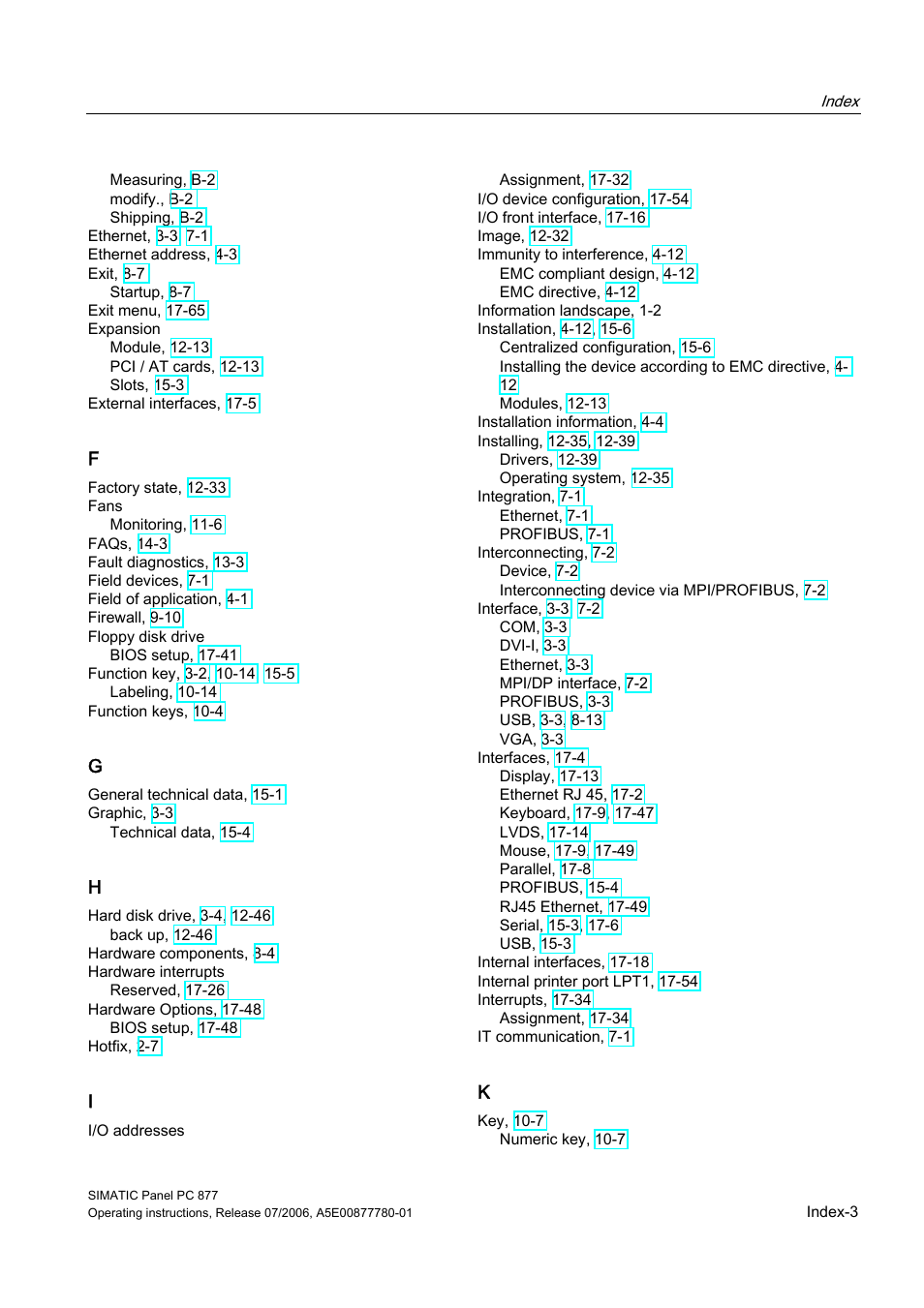 Siemens SIMATIC PANEL PC 877 User Manual | Page 283 / 288