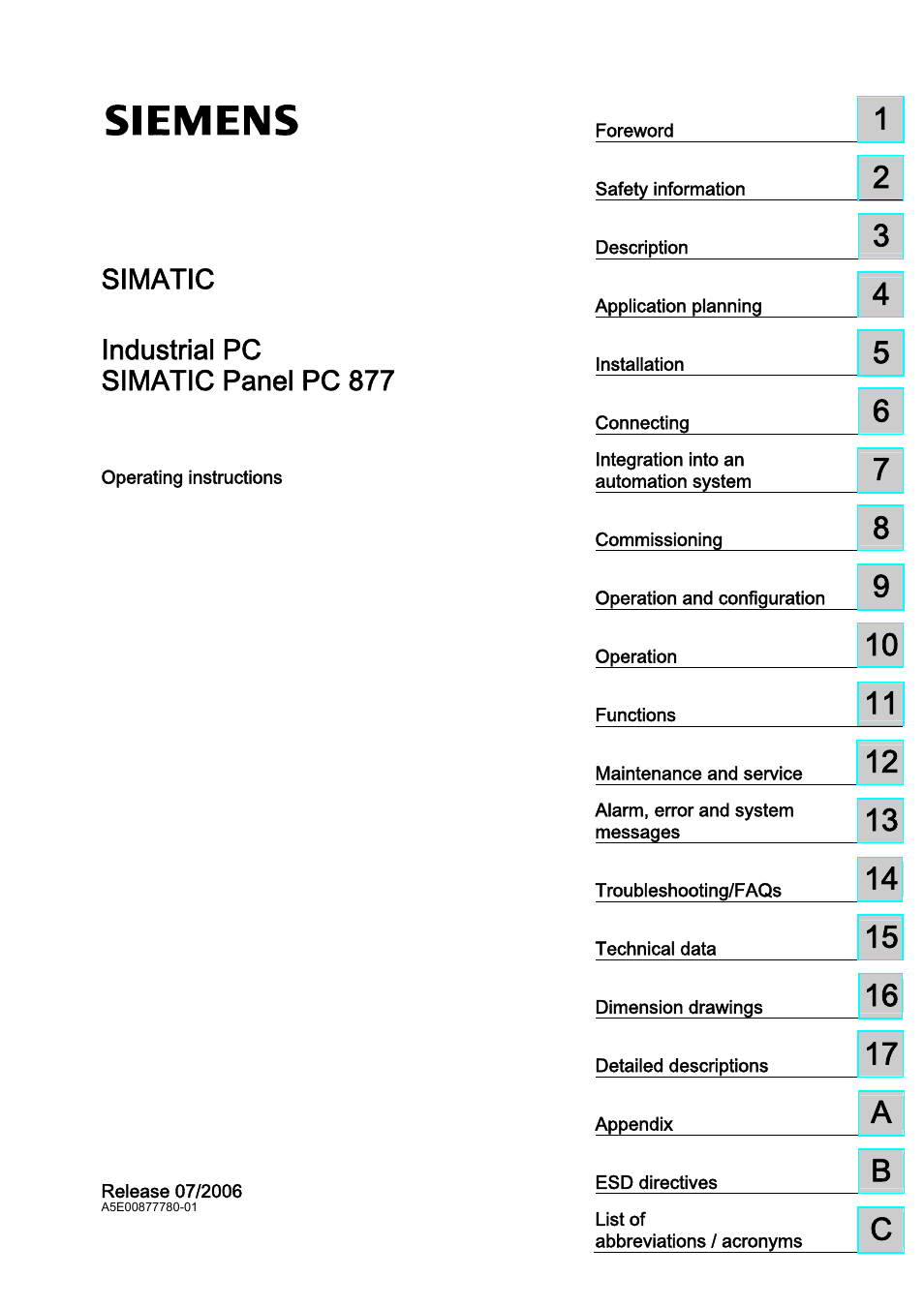 Simatic industrial pc simatic panel pc 877 | Siemens SIMATIC PANEL PC 877 User Manual | Page 3 / 288