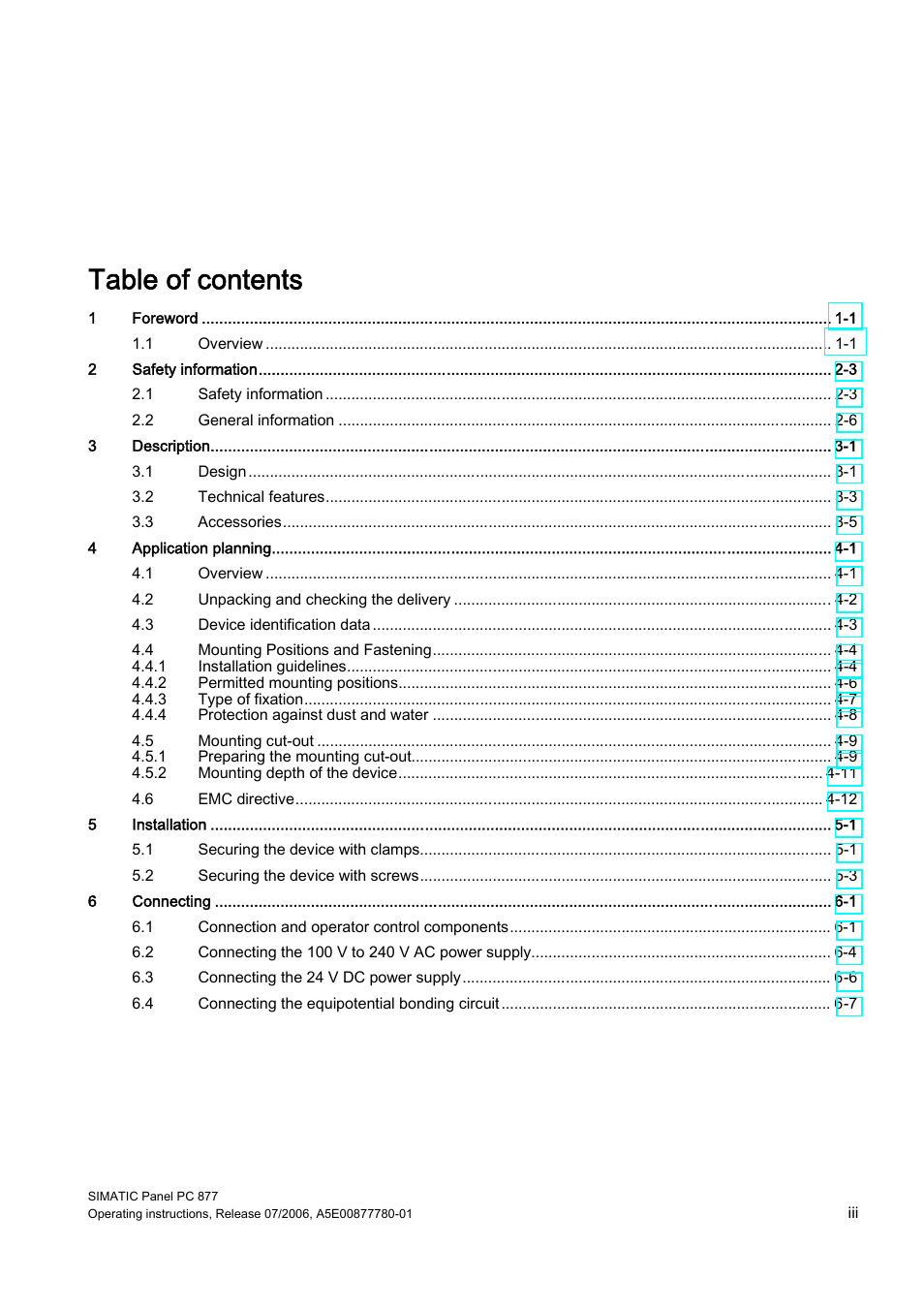 Siemens SIMATIC PANEL PC 877 User Manual | Page 5 / 288