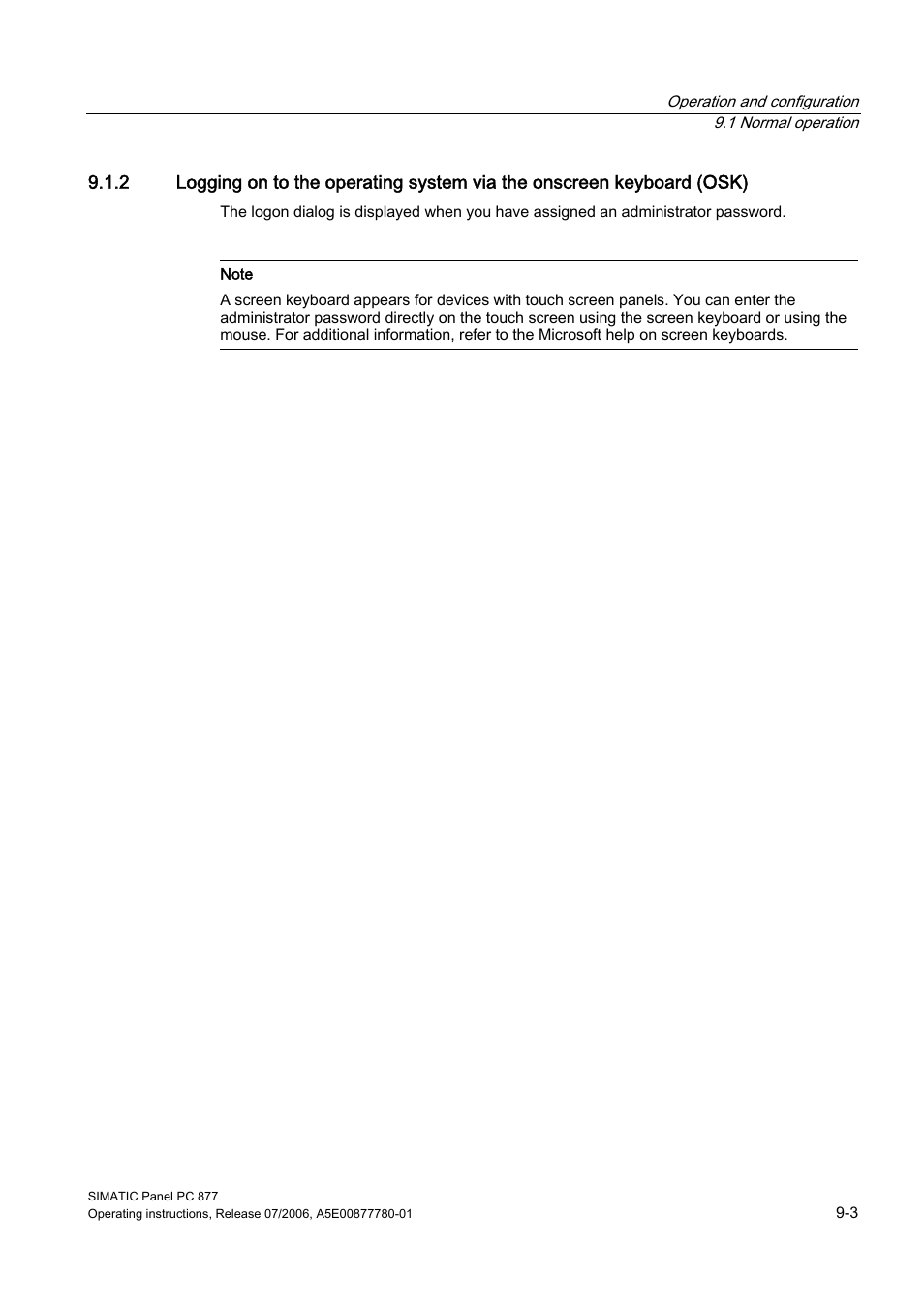 Siemens SIMATIC PANEL PC 877 User Manual | Page 71 / 288