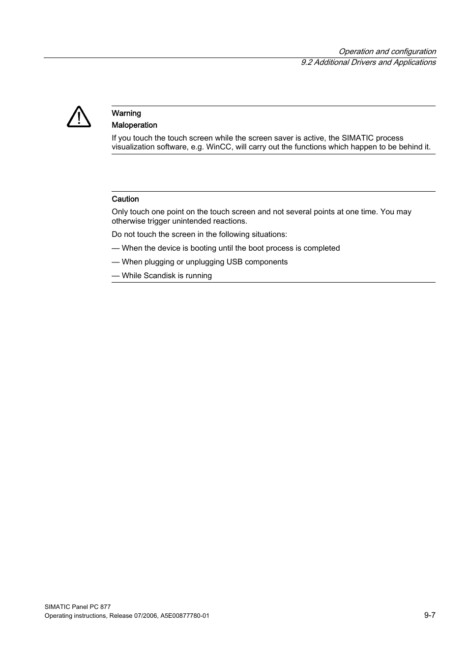 Siemens SIMATIC PANEL PC 877 User Manual | Page 75 / 288