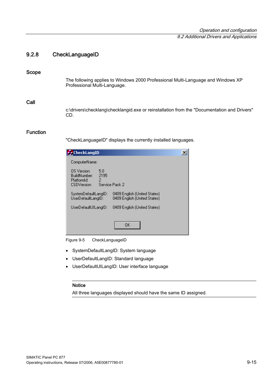 8 checklanguageid | Siemens SIMATIC PANEL PC 877 User Manual | Page 83 / 288