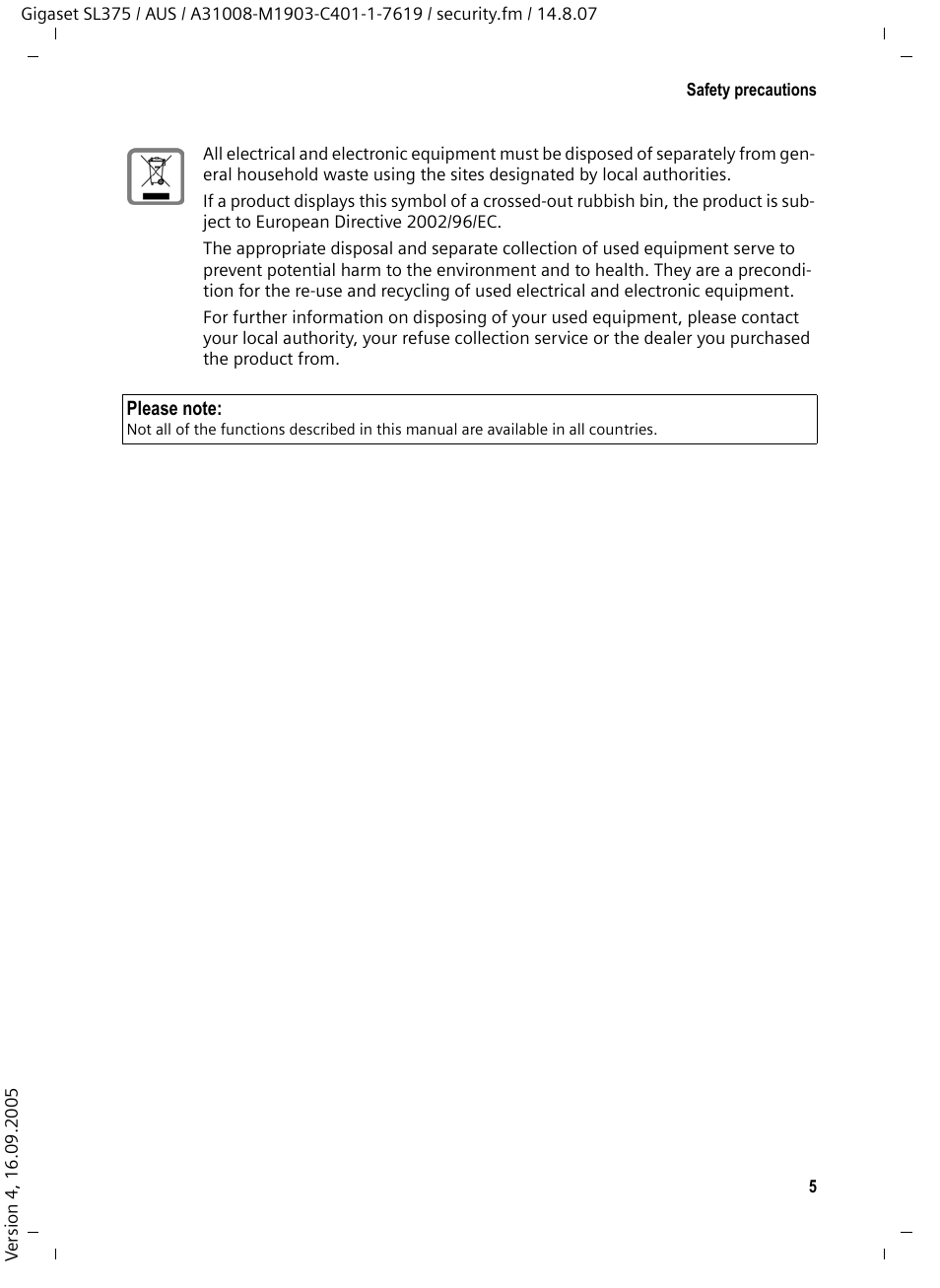 Siemens SL370 User Manual | Page 6 / 76