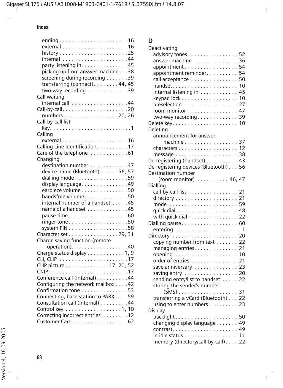 Siemens SL370 User Manual | Page 69 / 76