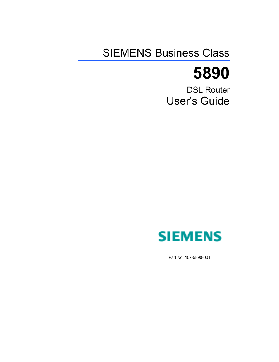 Siemens 5890 User Manual | 102 pages