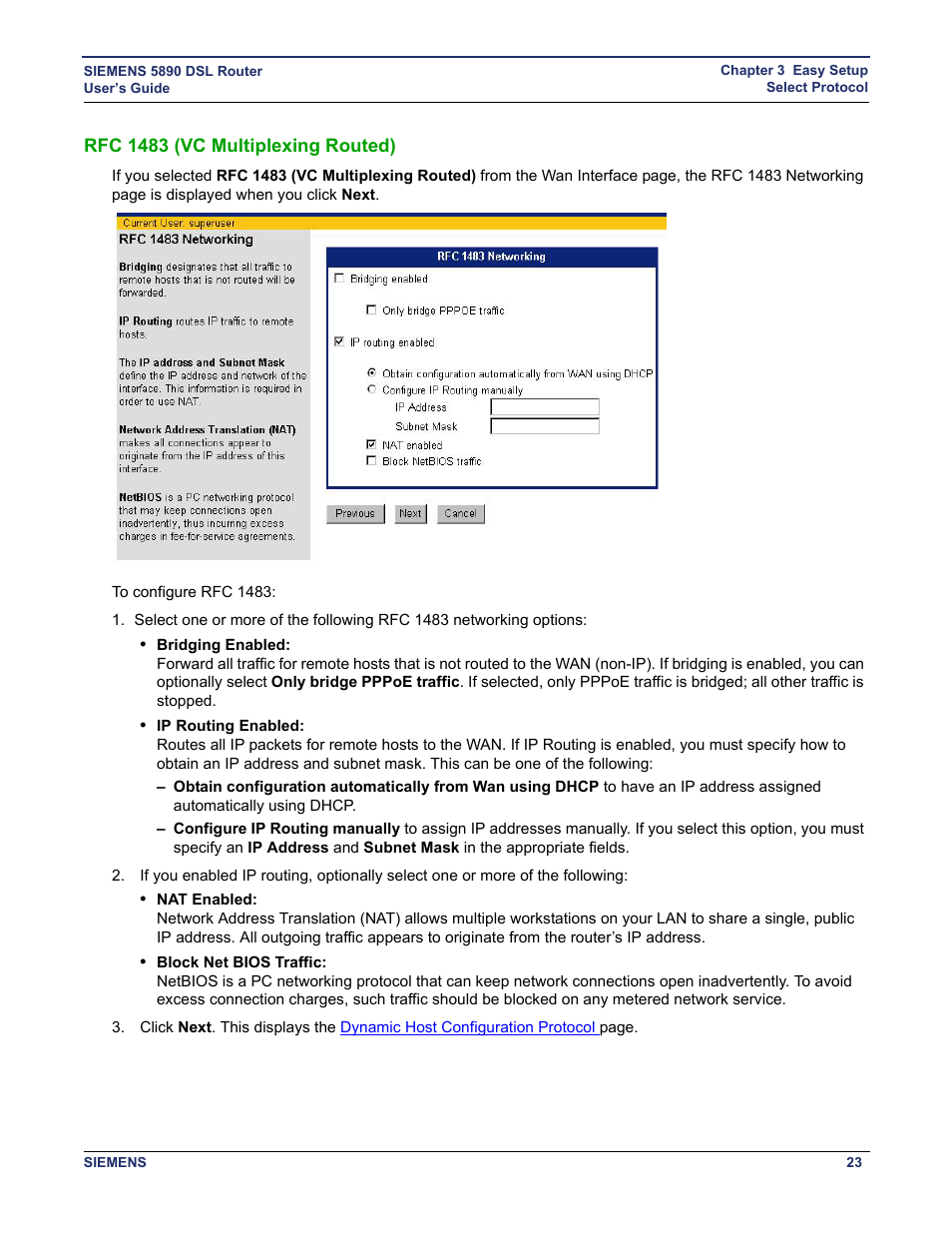 Rfc 1483 (vc multiplexing routed) | Siemens 5890 User Manual | Page 29 / 102