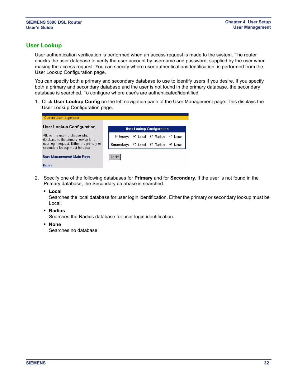 User lookup | Siemens 5890 User Manual | Page 38 / 102