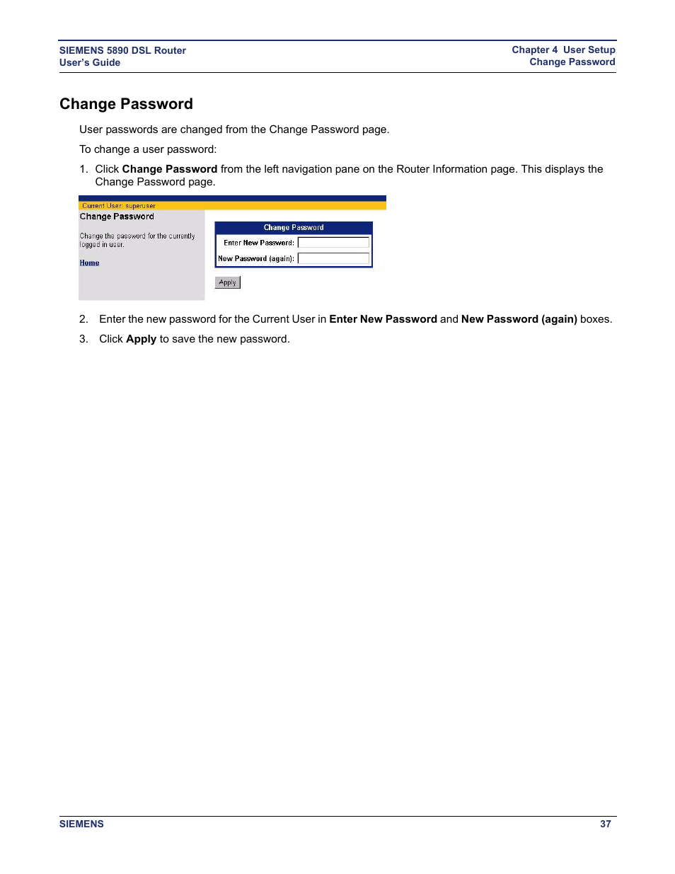 Change password | Siemens 5890 User Manual | Page 43 / 102