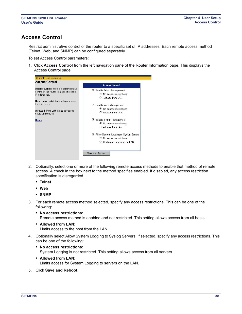 Access control | Siemens 5890 User Manual | Page 44 / 102