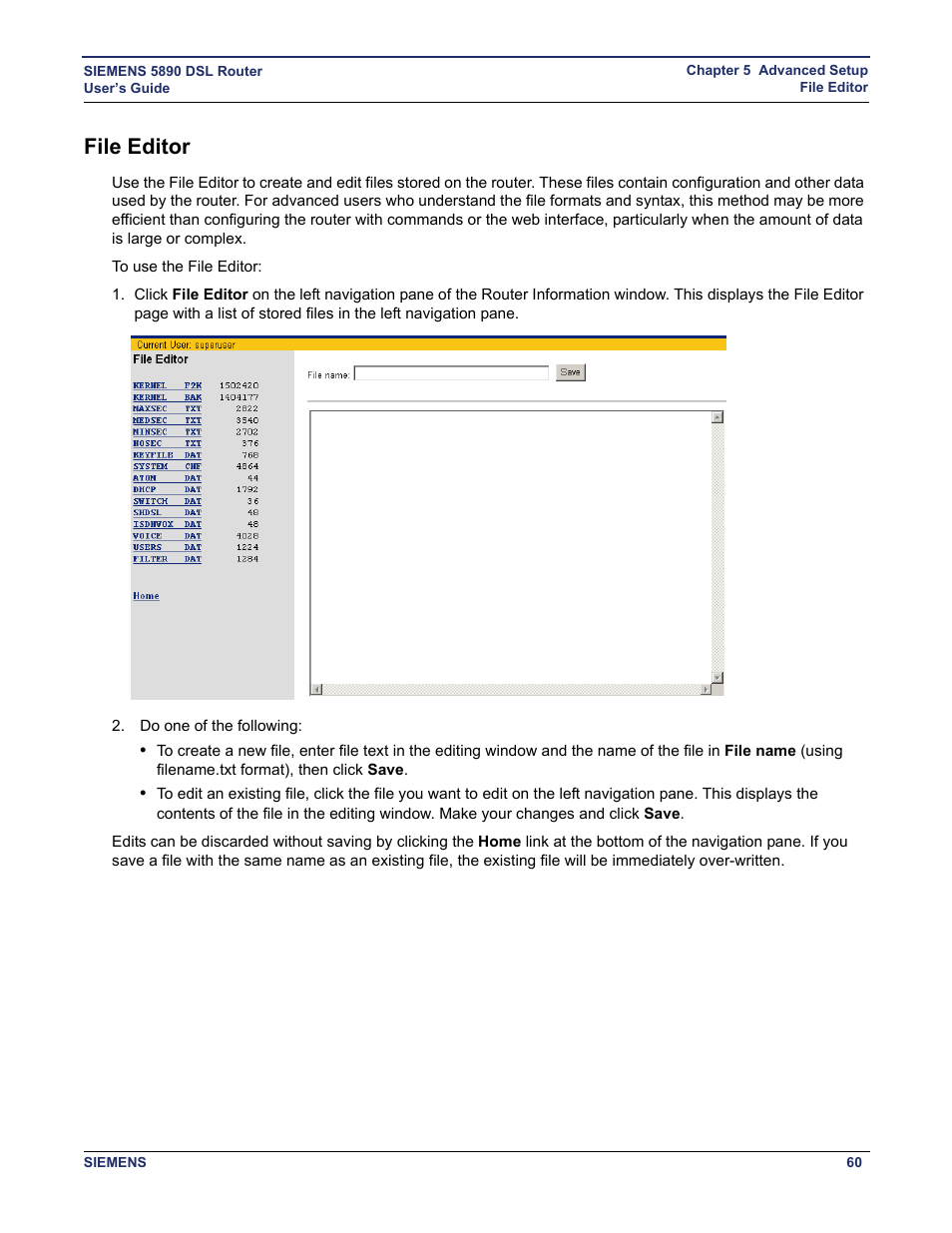 File editor | Siemens 5890 User Manual | Page 66 / 102