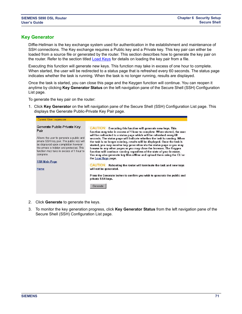 Key generator | Siemens 5890 User Manual | Page 77 / 102