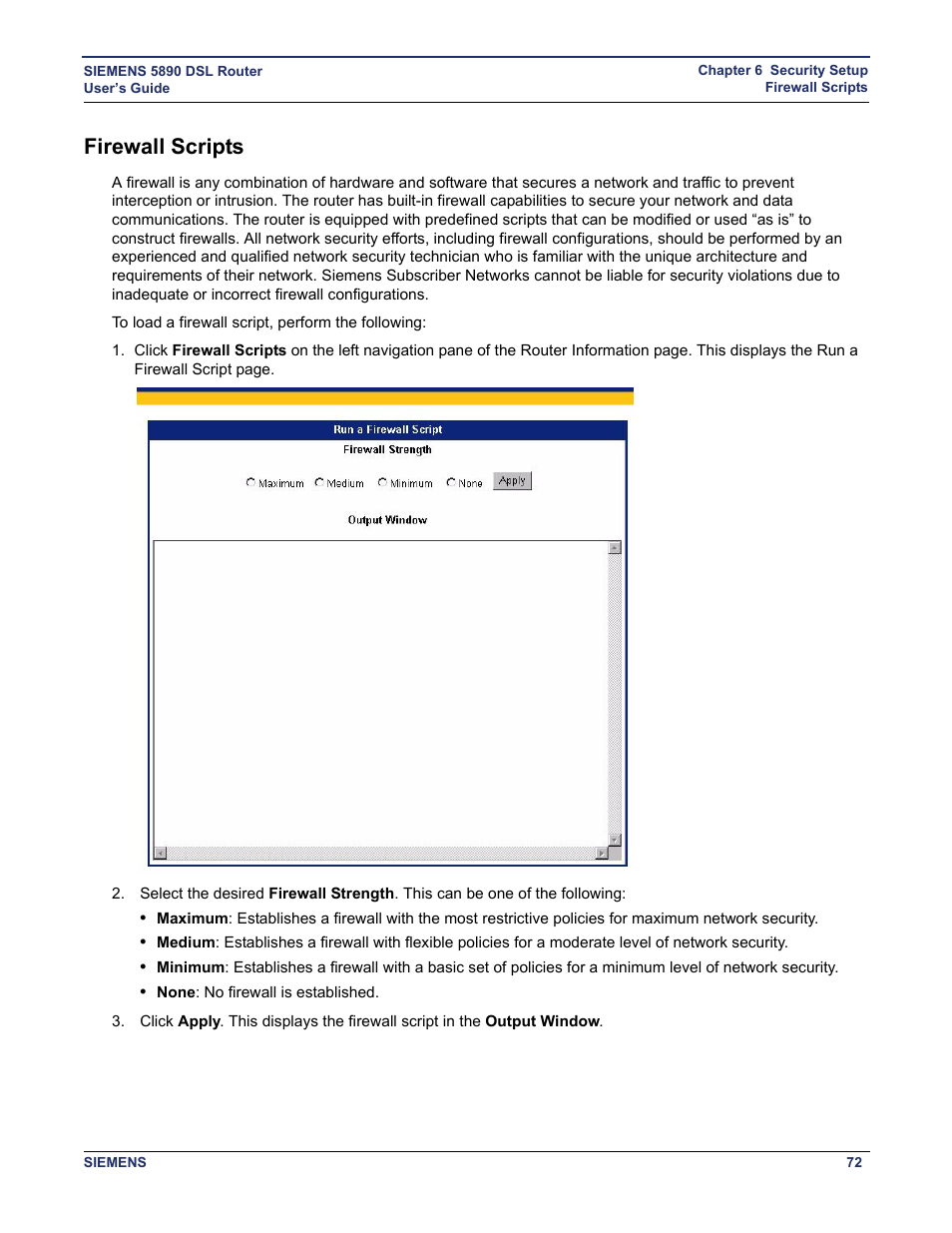 Firewall scripts | Siemens 5890 User Manual | Page 78 / 102