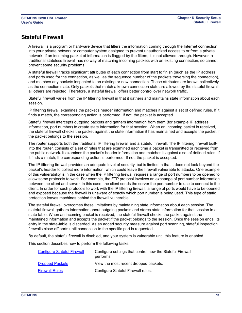 Stateful firewall | Siemens 5890 User Manual | Page 79 / 102