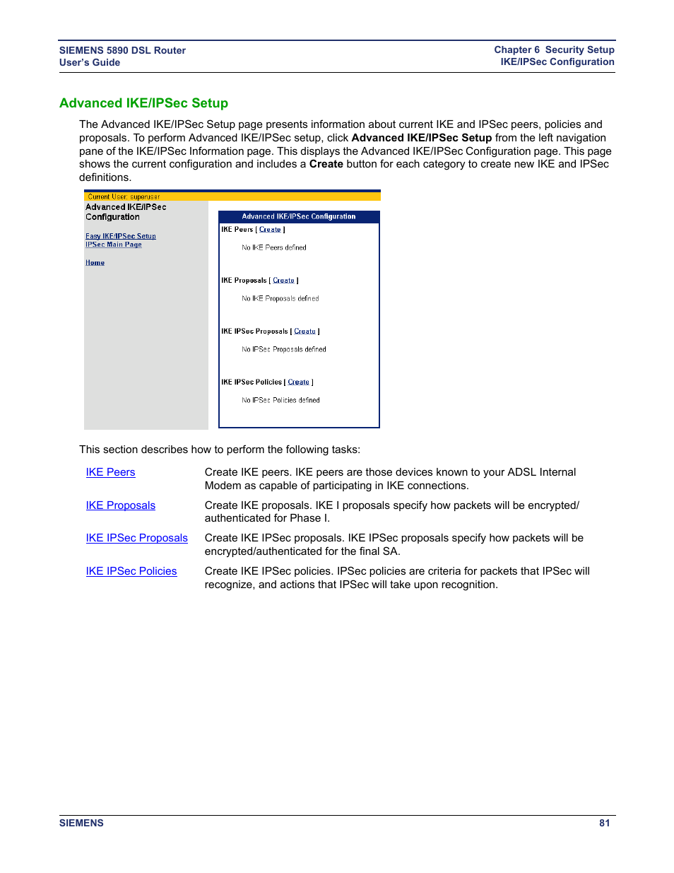 Advanced ike/ipsec setup | Siemens 5890 User Manual | Page 87 / 102