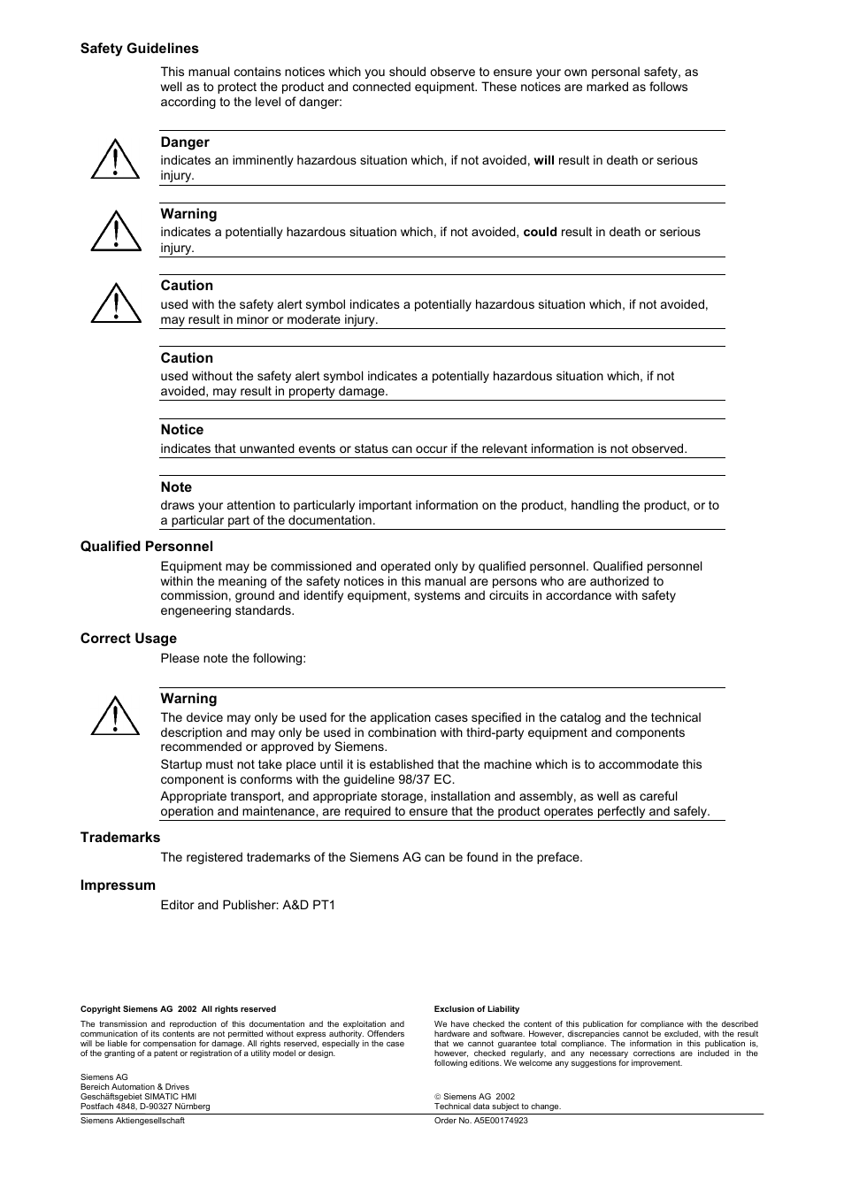 Siemens Simatic PC Panel PC 870 User Manual | Page 2 / 68
