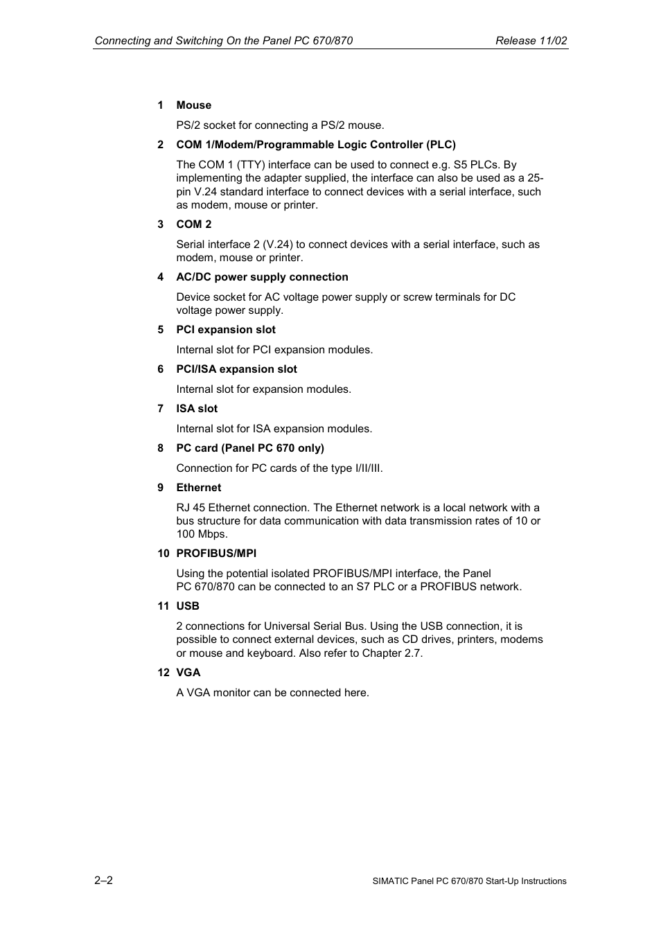 Siemens Simatic PC Panel PC 870 User Manual | Page 24 / 68