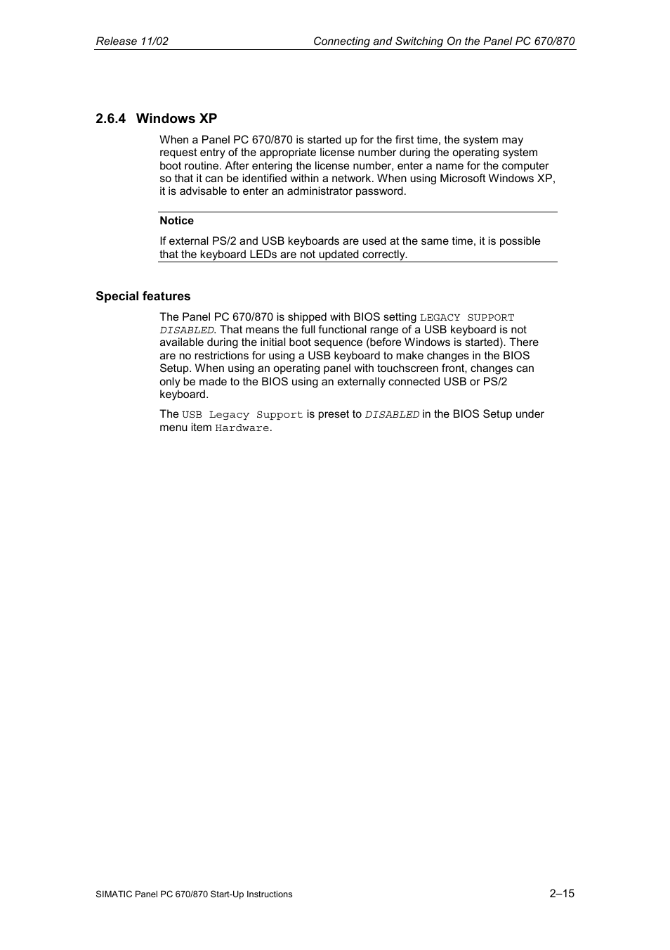 4 windows xp | Siemens Simatic PC Panel PC 870 User Manual | Page 37 / 68