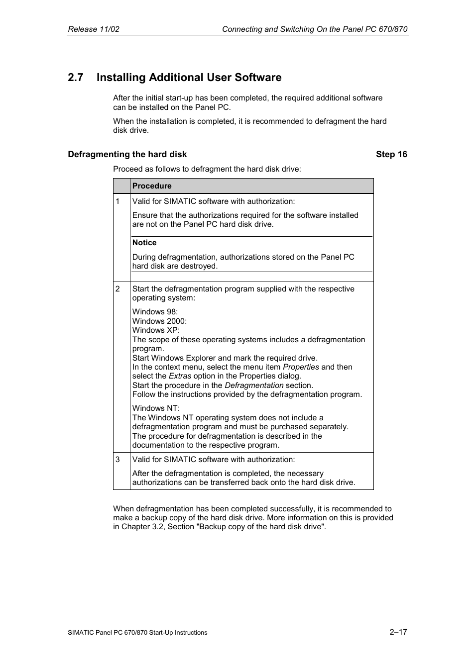 7 installing additional user software | Siemens Simatic PC Panel PC 870 User Manual | Page 39 / 68