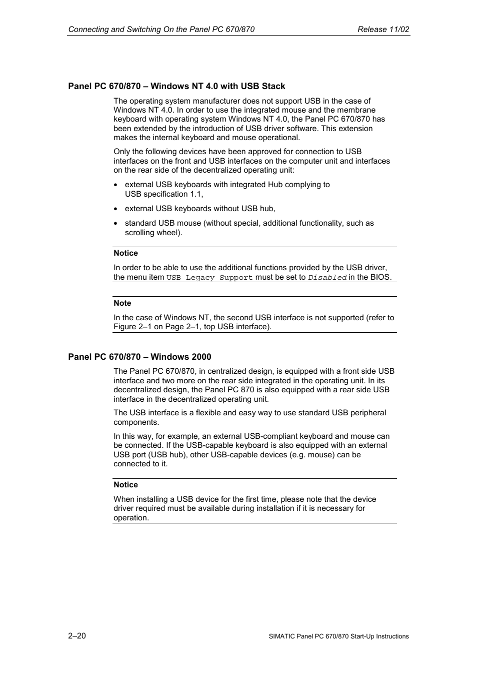 Siemens Simatic PC Panel PC 870 User Manual | Page 42 / 68