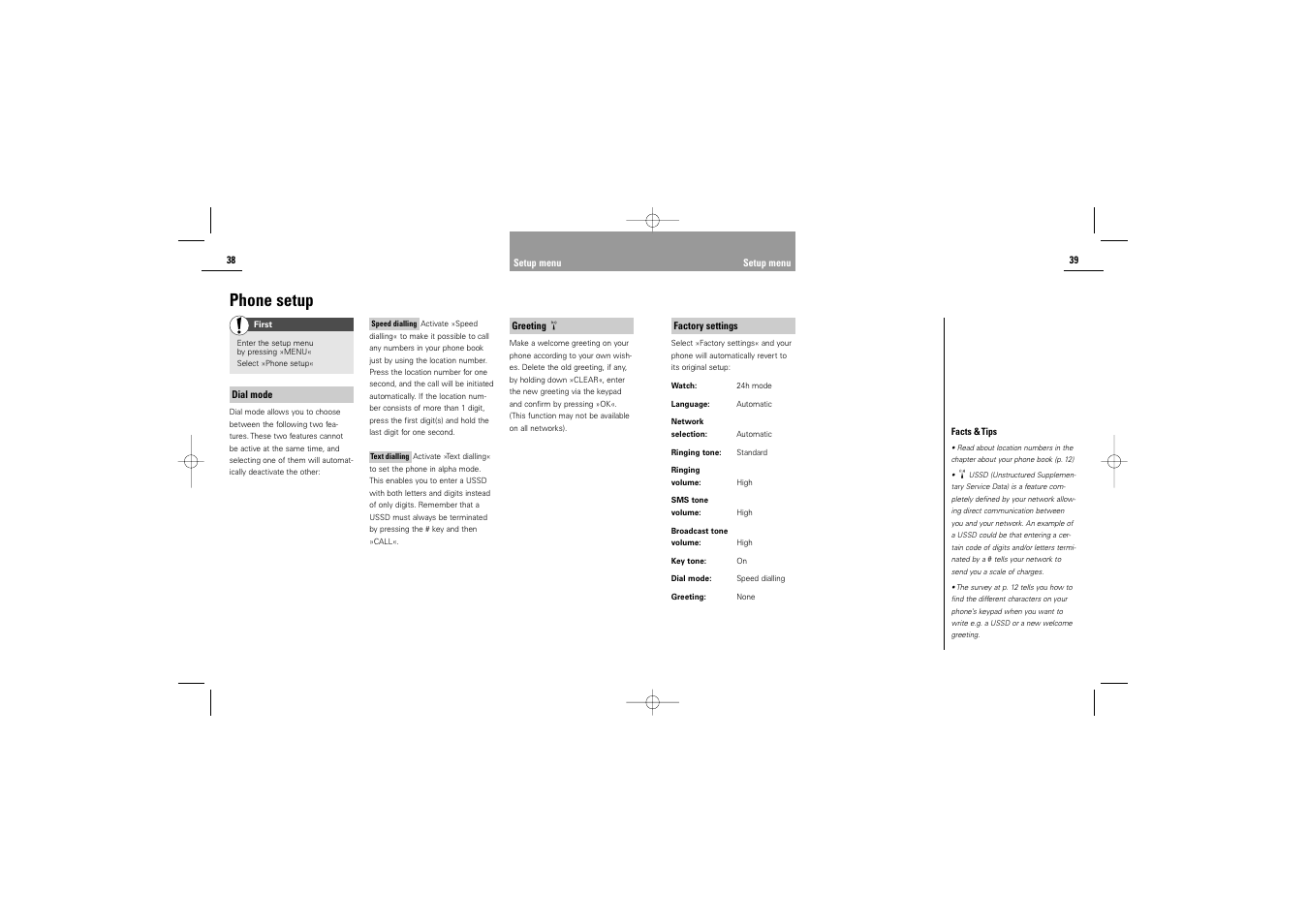 Phone setup | Siemens M30 User Manual | Page 21 / 31