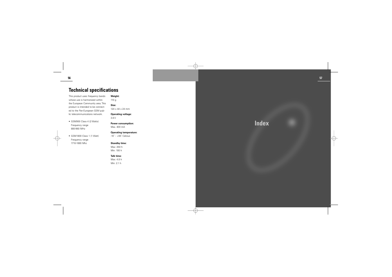 Index, Technical specifications | Siemens M30 User Manual | Page 30 / 31