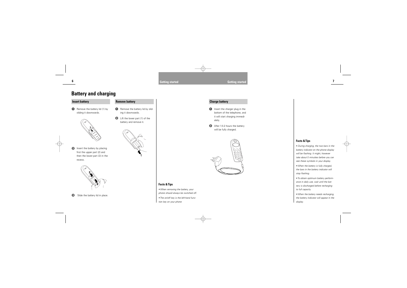 Battery and charging | Siemens M30 User Manual | Page 5 / 31