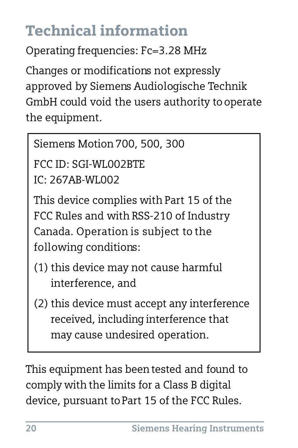 Technical information | Siemens Life 500 User Manual | Page 24 / 27