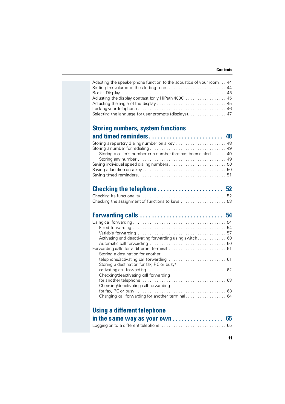 Checking the telephone, Forwarding calls | Siemens Hicom 300 E User Manual | Page 11 / 106