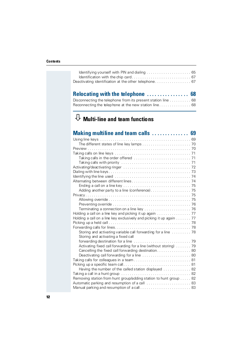 Relocating with the telephone | Siemens Hicom 300 E User Manual | Page 12 / 106