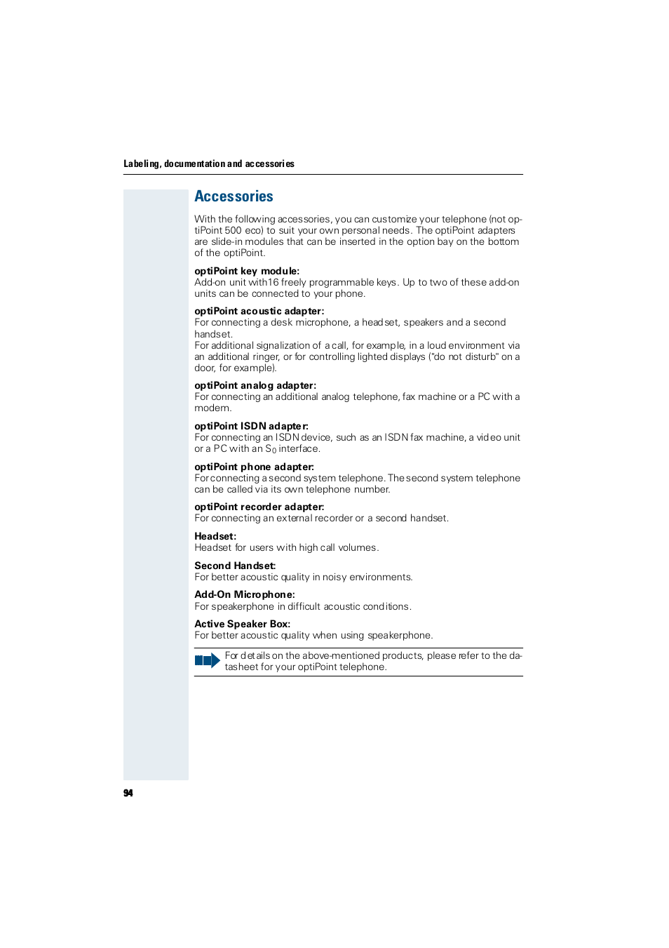 Accessories | Siemens Hicom 300 E User Manual | Page 94 / 106