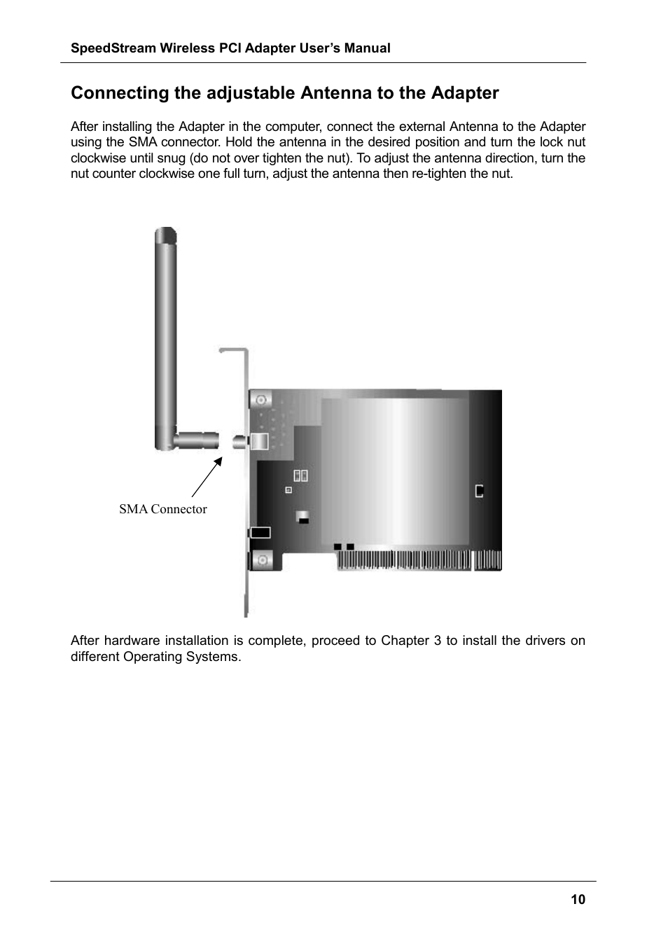 Connecting the adjustable antenna to the adapter | Siemens SS1024 User Manual | Page 10 / 48