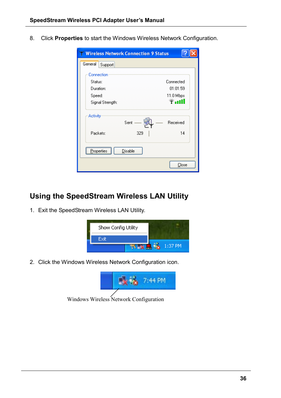 Using the speedstream wireless lan utility, Use speedstream wireless lan utility | Siemens SS1024 User Manual | Page 36 / 48