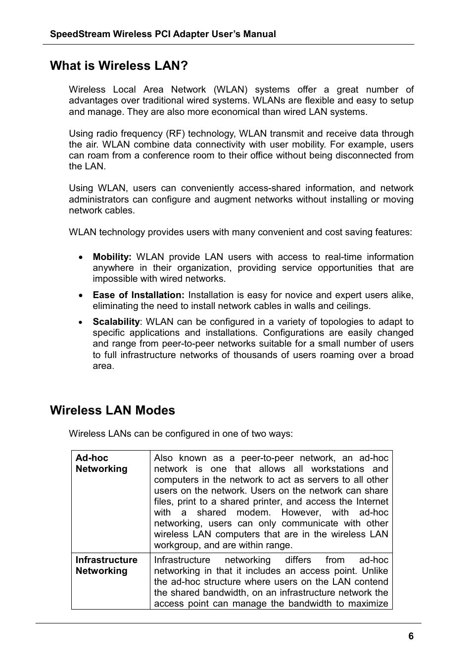 What is wireless lan, Wireless lan modes, What is wireless lan? wireless lan modes | Siemens SS1024 User Manual | Page 6 / 48