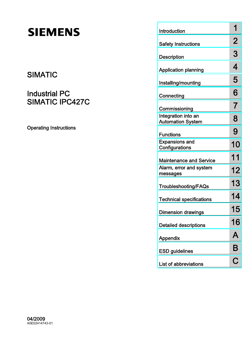 Siemens Simatic Industrial PC IPC427C User Manual | 170 pages