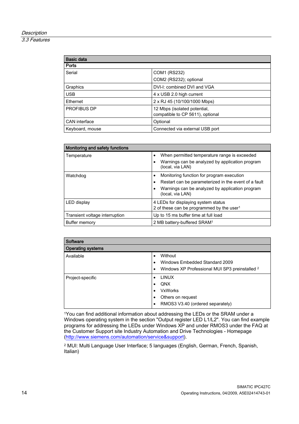 Siemens Simatic Industrial PC IPC427C User Manual | Page 14 / 170