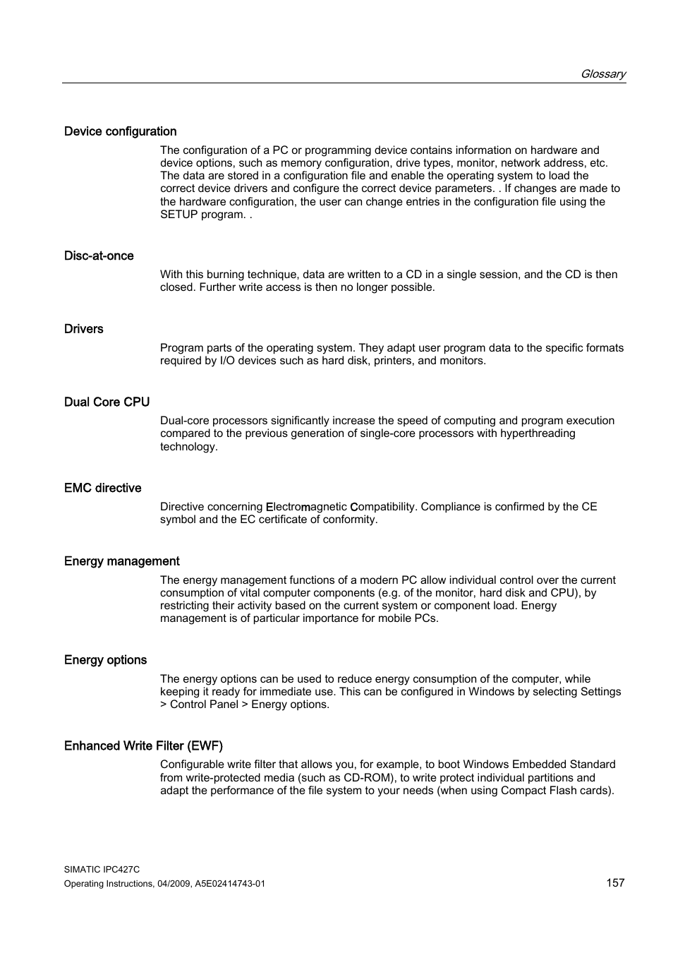 Siemens Simatic Industrial PC IPC427C User Manual | Page 157 / 170